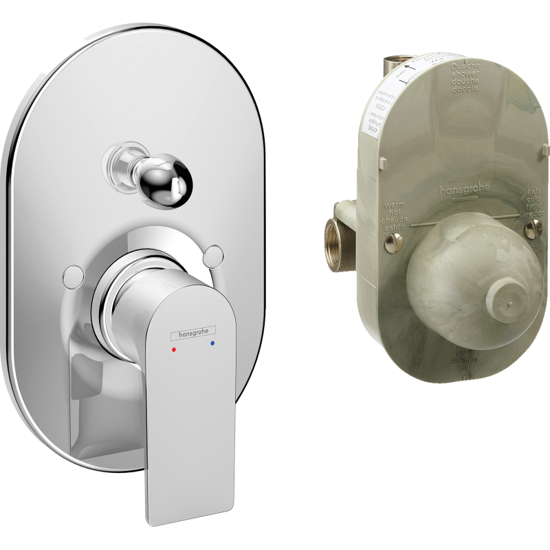 Zestaw jednouchwytowej baterii wannowej, podtynkowej Chrom Rebris E HANSGROHE 72458000