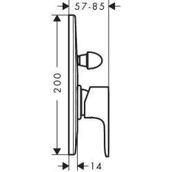 Jednouchwytowa bateria wannowa, podtynkowa Chrom Rebris E HANSGROHE 72459000