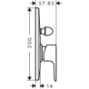 Jednouchwytowa bateria wannowa, podtynkowa Chrom Rebris E HANSGROHE 72459000