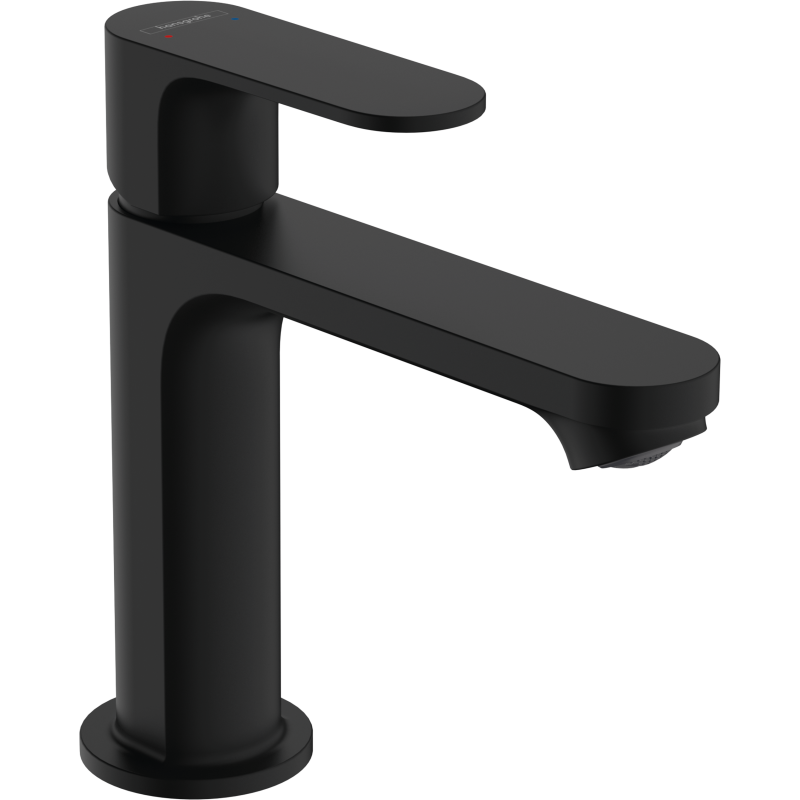 Jednouchwytowa bateria umywalkowa 110 z kompletem odpływowym z cięgłem Czarny Matowy Rebris S HANSGROHE 72517670