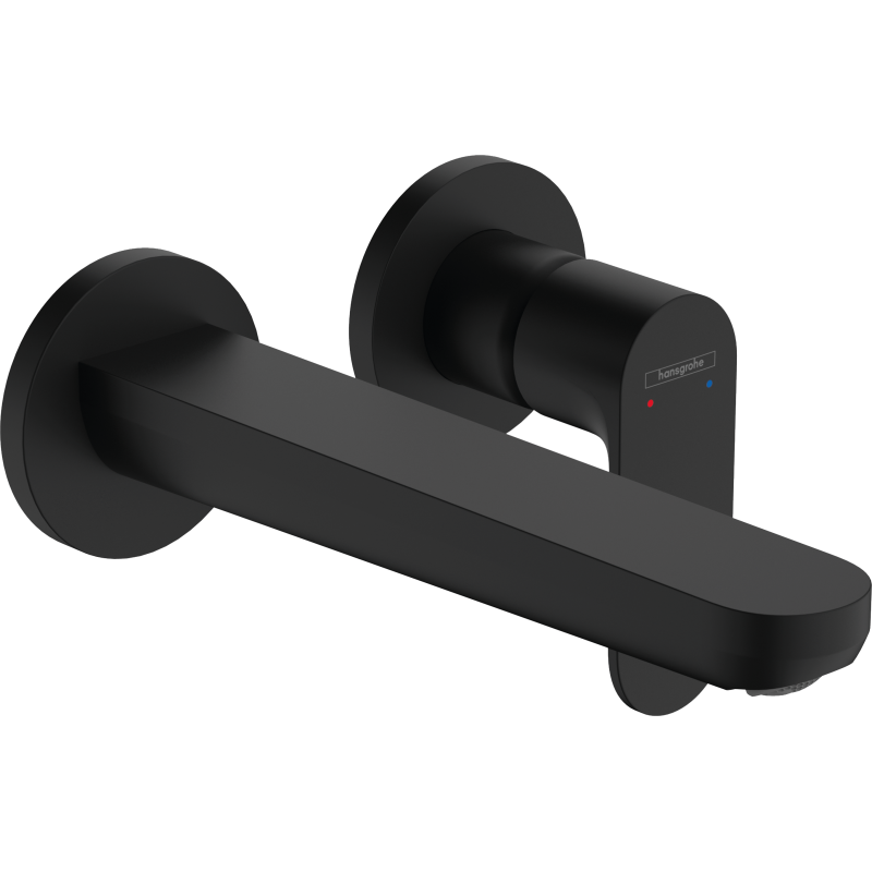 Jednouchwytowa bateria umywalkowa z wylewką 20 cm, ścienna, podtynkowa Czarny Matowy Rebris S HANSGROHE 72528670