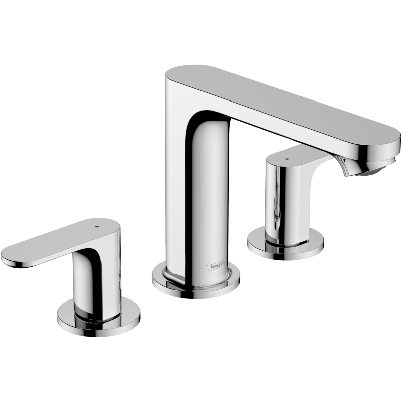 3-otworowa bateria umywalkowa 110 z kompletem odpływowym z cięgłem Chrom Rebris S HANSGROHE 72530000