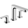 3-otworowa bateria umywalkowa 110 z kompletem odpływowym z cięgłem Chrom Rebris S HANSGROHE 72530000