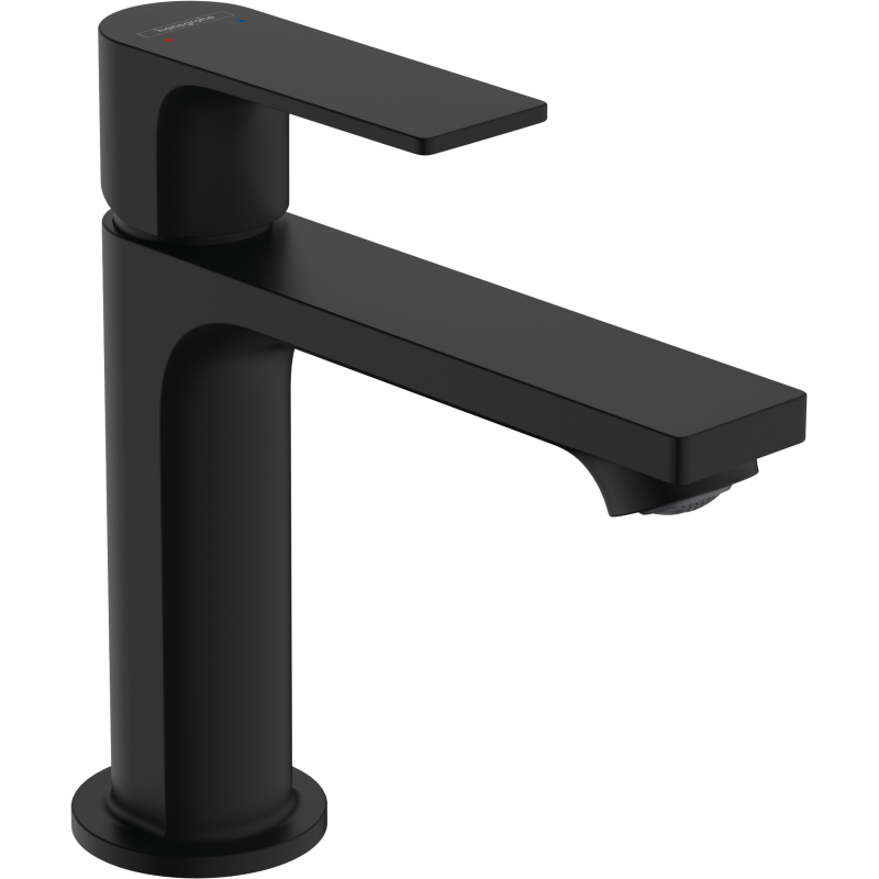 Jednouchwytowa bateria umywalkowa 110 z kompletem odpływowym z cięgłem Czarny Matowy Rebris E HANSGROHE 72557670
