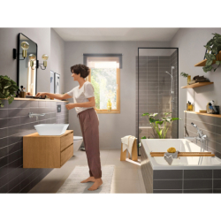 Jednouchwytowa bateria umywalkowa z wylewką 20 cm, ścienna, podtynkowa Chrom Rebris E HANSGROHE 72568000