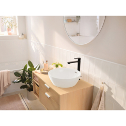 Bateria umywalkowa 240 CoolStart do umywalek nablatowych z kpl odpływowym z cięgłem Czarny Matowy Rebris S HANSGROHE 72580670