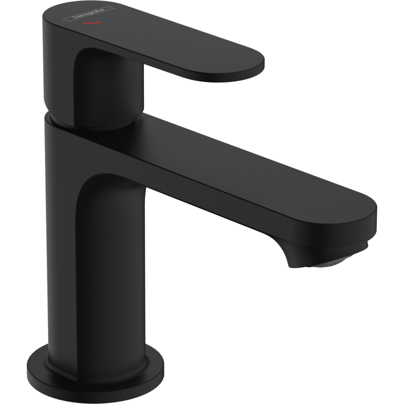 Jednouchwytowa bateria umywalkowa 80 CoolStart z metalowym kpl odpływowym z cięgłem Czarny Matowy Rebris S HANSGROHE 72584670