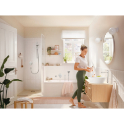 Bateria umywalkowa 240 CoolStart EcoSmart+ do umywalek nablatowych z kpl odpływowym z cięgłem Chrom Rebris S HANSGROHE 72590000