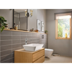 Bateria umywalkowa 240 CoolStart EcoSmart+ do umywalek nablatowych z kpl odpływowym z cięgłem Chrom Rebris E HANSGROHE 72591000