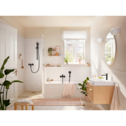 Jednouchwytowa bateria prysznicowa z 2 zakresami przepływu, natynkowa Czarny Matowy Rebris S HANSGROHE 72643670