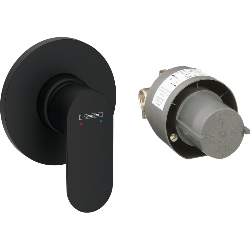 Zestaw prysznicowy, podtynkowy Czarny Matowy Rebris S HANSGROHE 72648670