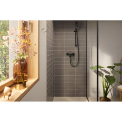 Jednouchwytowa bateria prysznicowa, natynkowa Czarny Matowy Rebris E HANSGROHE 72650670