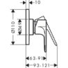 Zestaw prysznicowy, podtynkowy Chrom Rebris E HANSGROHE 72658000