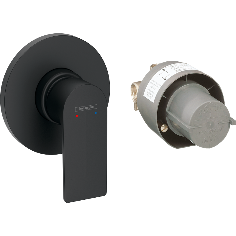 Zestaw prysznicowy, podtynkowy Czarny Matowy Rebris E HANSGROHE 72658670