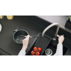 Jednouchwytowa bateria kuchenna 210, wyciągana wylewka, 2jet Stal Szlachetna Finish Talis M54 HANSGROHE 72800800