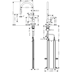 Jednouchwytowa bateria kuchenna 210, wyciągana wylewka, 2jet, sBox Stal Szlachetna Finish Talis M54 HANSGROHE 72801800