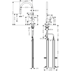 Jednouchwytowa bateria kuchenna 210, wyciągana wylewka, 1jet, sBox Stal Szlachetna Finish Talis M54 HANSGROHE 72803800