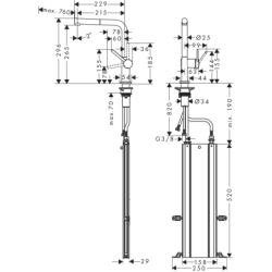 Jednouchwytowa bateria kuchenna 270, wyciągana wylewka, 1jet, sBox Czarny Matowy Talis M54 HANSGROHE 72809670