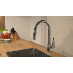 Jednouchwytowa bateria kuchenna 200, wyciągana wylewka, 2jet Chrom Talis M51 HANSGROHE 72813000