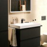 Jednouchwytowa bateria umywalkowa 80 CoolStart z kompletem odpływowym z cięgłem Czarny Matowy Tecturis E HANSGROHE 73004670