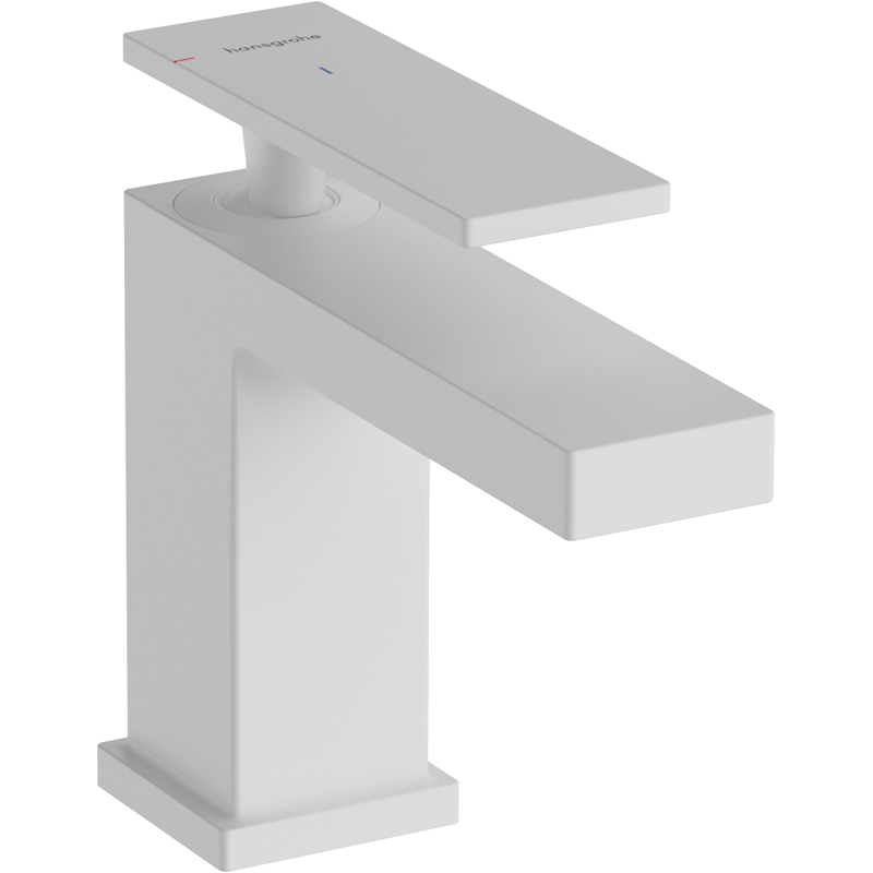 Jednouchwytowa bateria umywalkowa 80 CoolStart z kompletem odpływowym z cięgłem Biały Matowy Tecturis E HANSGROHE 73004700