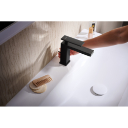 Jednouchwytowa bateria umywalkowa 110 EcoSmart+ z kompletem odpływowym z cięgłem Czarny Matowy Tecturis E HANSGROHE 73010670