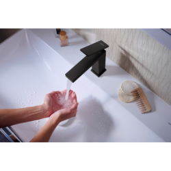 Jednouchwytowa bateria umywalkowa 110 CoolStart EcoSmart+ bez kompletu odpływowego Czarny Matowy Tecturis E HANSGROHE 73012670