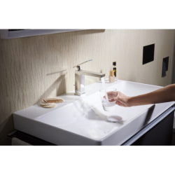 Jednouchwytowa bateria umywalkowa 110 CoolStart EcoSmart+ z kompletem odpływowym z cięgłem Chrom Tecturis E HANSGROHE 73014000