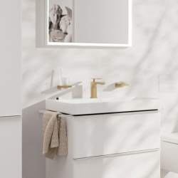 Jednouchwytowa bateria umywalkowa 110 CoolStart z kompletem odpływowym z cięgłem Brąz Szczotkowany Tecturis E HANSGROHE 73018140