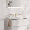 Jednouchwytowa bateria umywalkowa 110 CoolStart z kompletem odpływowym z cięgłem Brąz Szczotkowany Tecturis E HANSGROHE 73018140