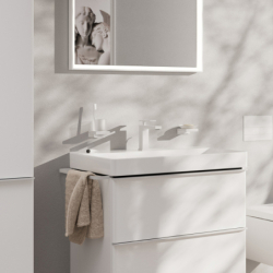 Jednouchwytowa bateria umywalkowa 110 CoolStart z kompletem odpływowym z cięgłem Biały Matowy Tecturis E HANSGROHE 73018700