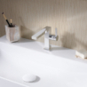 Jednouchwytowa bateria umywalkowa 110 Fine CoolStart EcoSmart+ z kpl odpływowym z cięgłem Chrom Tecturis E HANSGROHE 73023000