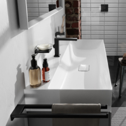 Bateria umywalkowa 110 Fine CoolStart EcoSmart+ z kpl odpływowym z cięgłem Czarny Matowy Tecturis E HANSGROHE 73023670