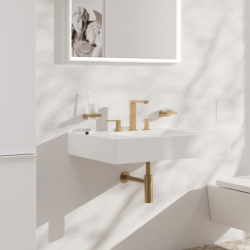 3-otworowa bateria umywalkowa 150 EcoSmart+ z kompletem odpływowym Push-Open Brąz Szczotkowany Tecturis E HANSGROHE 73030140