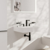 3-otworowa bateria umywalkowa 150 EcoSmart+ z kompletem odpływowym Push-Open Czarny Matowy Tecturis E HANSGROHE 73030670