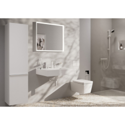 3-otworowa bateria umywalkowa 150 EcoSmart+ z kompletem odpływowym Push-Open Biały Matowy Tecturis E HANSGROHE 73030700