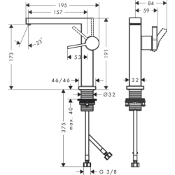 Jednouchwytowa bateria umywalkowa 150 Fine CoolStart EcoSmart+ bez kompletu odpływowego Chrom Tecturis E HANSGROHE 73041000