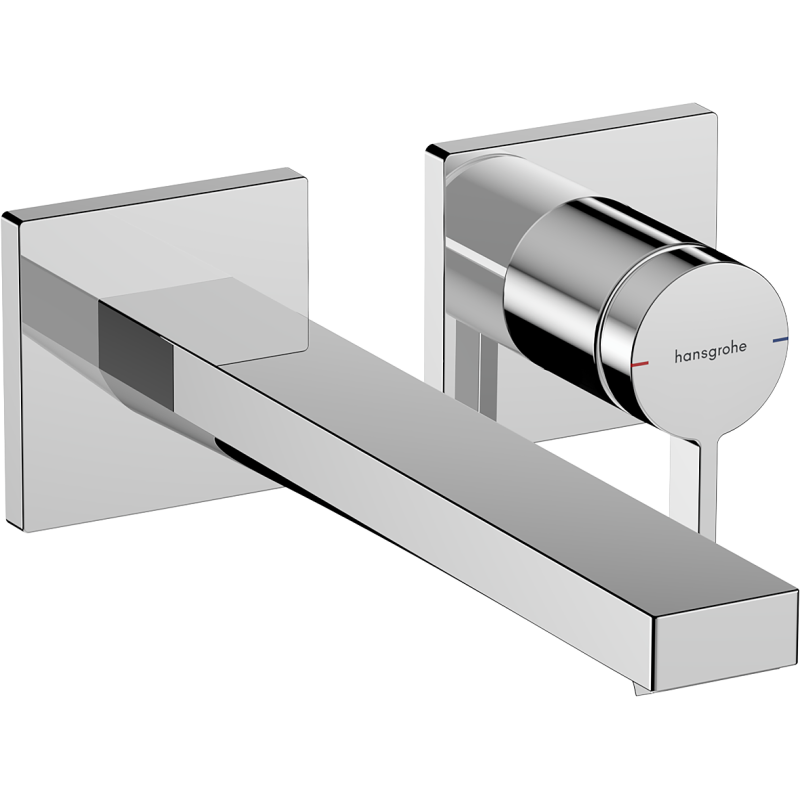 Jednouchwytowa bateria umywalkowa EcoSmart+ z wylewką 22,5 cm, ścienna, podtynkowa Chrom Tecturis E HANSGROHE 73051000