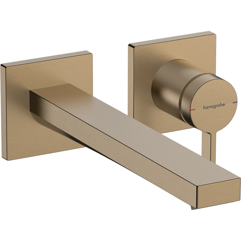 Bateria umywalkowa EcoSmart+ z wylewką 22,5 cm, ścienna, podtynkowa Brąz Szczotkowany Tecturis E HANSGROHE 73051140