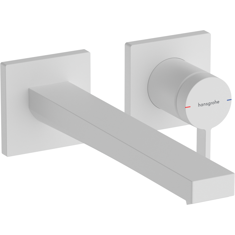 Jednouchwytowa bateria umywalkowa EcoSmart+ z wylewką 22,5 cm, ścienna, podtynkowa Biały Matowy Tecturis E HANSGROHE 73051700