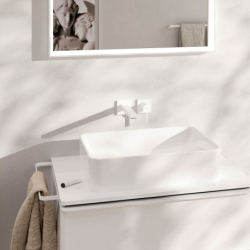 Jednouchwytowa bateria umywalkowa EcoSmart+ z wylewką 22,5 cm, ścienna, podtynkowa Biały Matowy Tecturis E HANSGROHE 73051700