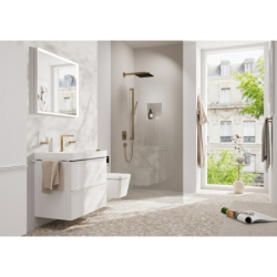 2-otworowa bateria umywalkowa 150 CoolStart Ecosmart+ z niezamykanym kpl odpływ. Brąz Szczotkowany Tecturis E HANSGROHE 73053140