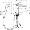 Bateria umywalkowa 110 z główką Bidette i wężem 160 cm, kpl odpływowy Push-Open Chrom Tecturis E HANSGROHE 73210000