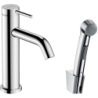 Bateria umywalkowa 110 z główką Bidette i wężem 160 cm, kpl odpływowy Push-Open Chrom Tecturis S HANSGROHE 73211000
