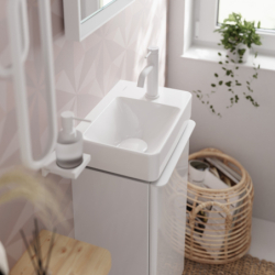 Jednouchwytowa bateria umywalkowa 80 CoolStart EcoSmart+ z kpl odpływowym z cięgłem Biały Matowy Tecturis S HANSGROHE 73302700