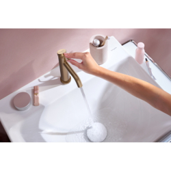 Bateria umywalkowa 110 CoolStart EcoSmart+ z kpl odpływowym z cięgłem Brąz Szczotkowany Tecturis S HANSGROHE 73314140