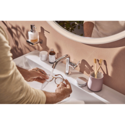 Jednouchwytowa bateria umywalkowa 110 Fine CoolStart Ecosmart+ z kpl odpływowym Push-Open Chrom Tecturis S HANSGROHE 73320000