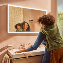 Jednouchwytowa bateria umywalkowa 110 Fine CoolStart EcoSmart+ z kpl odpływowym z cięgłem Chrom Tecturis S HANSGROHE 73323000