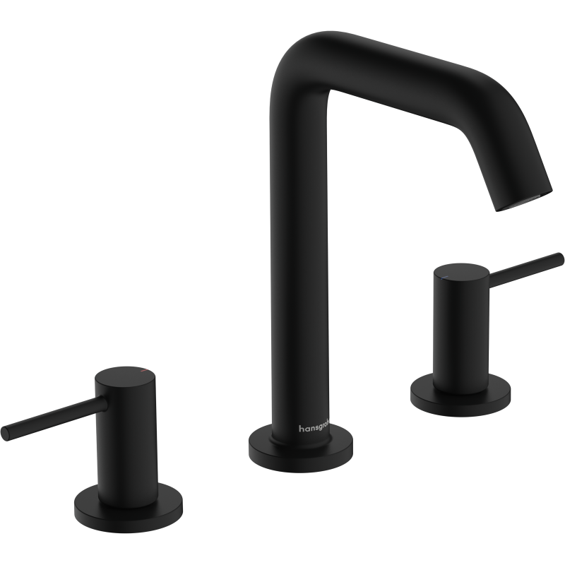 3-otworowa bateria umywalkowa 150 EcoSmart+ z kompletem odpływowym Push-Open Czarny Matowy Tecturis S HANSGROHE 73330670