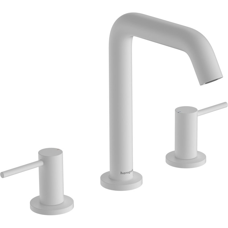 3-otworowa bateria umywalkowa 150 EcoSmart+ z kompletem odpływowym Push-Open Biały Matowy Tecturis S HANSGROHE 73330700